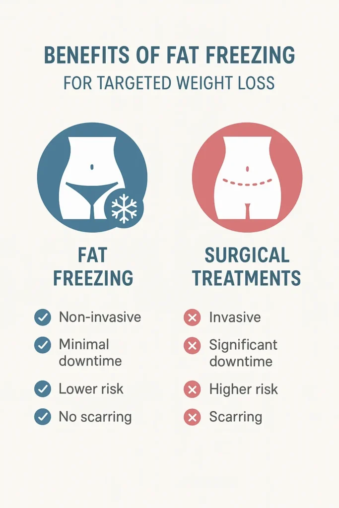 graphic showing the benefits of fat freezing Little Bognor