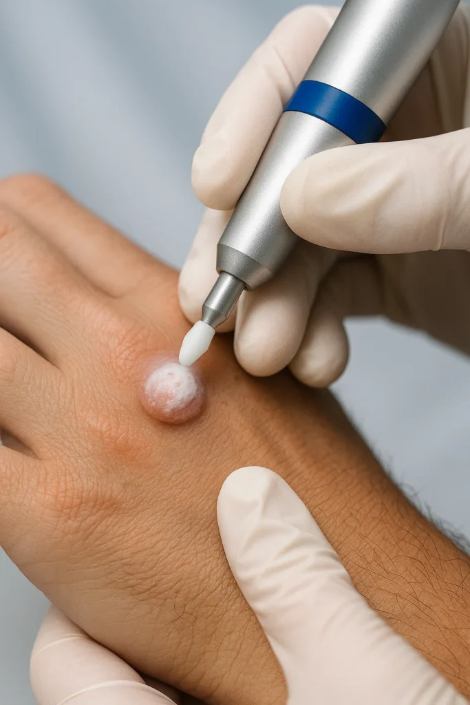 example of wart removal Little Bognor using cryopen