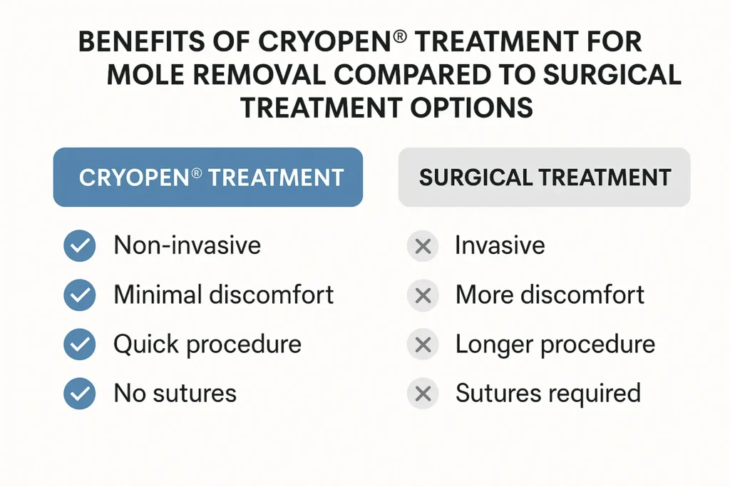 Benefits of facial mole removal Little Bognor - call our team today to book a consultation